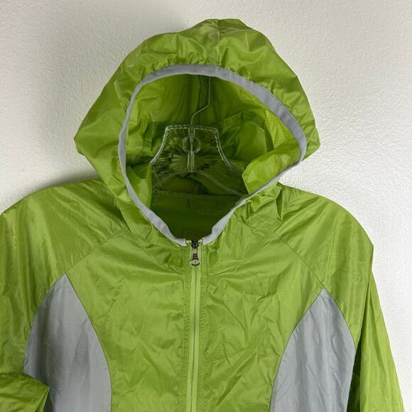 Eddie Bauer Womens Lightweight Jacket Size Small Green Nylon Hood Packable - Picture 3 of 8